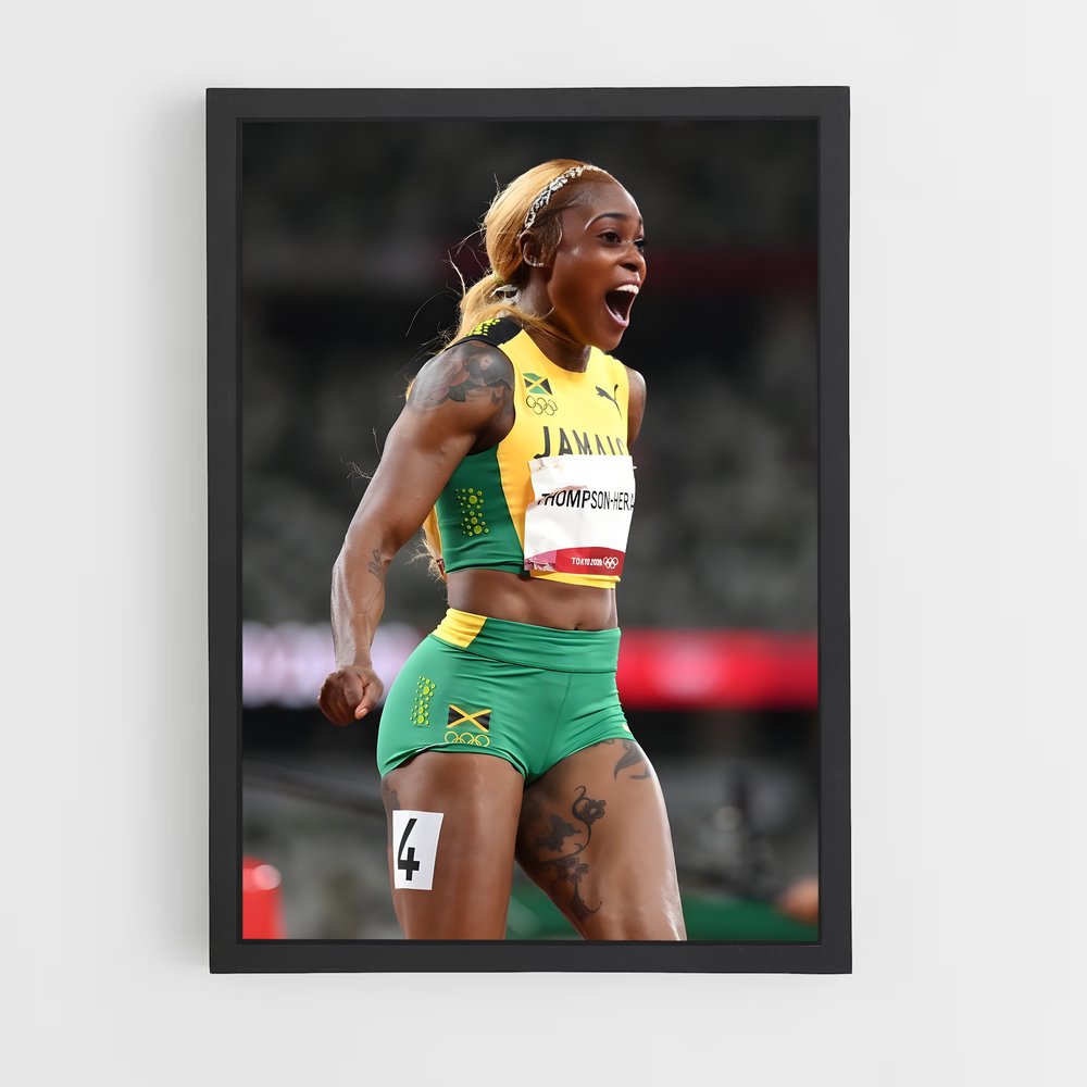 Poster Elaine Thompson-herah – affiche Athlétisme (vue 2)